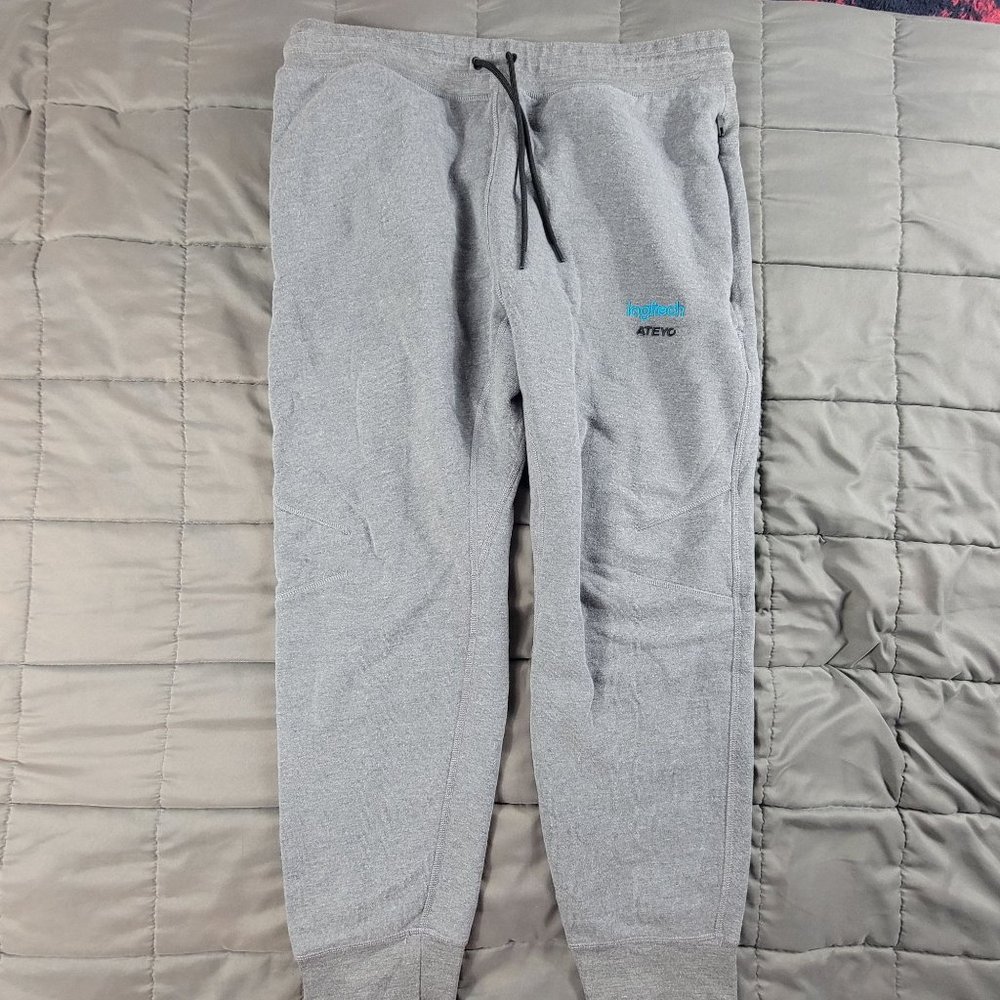 Ateyo Tech Sitters Mens XL Gray Gaming Sweatpants Logitech Gamer Competitions